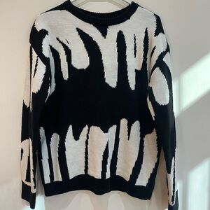 Black and White Graphic Sweater